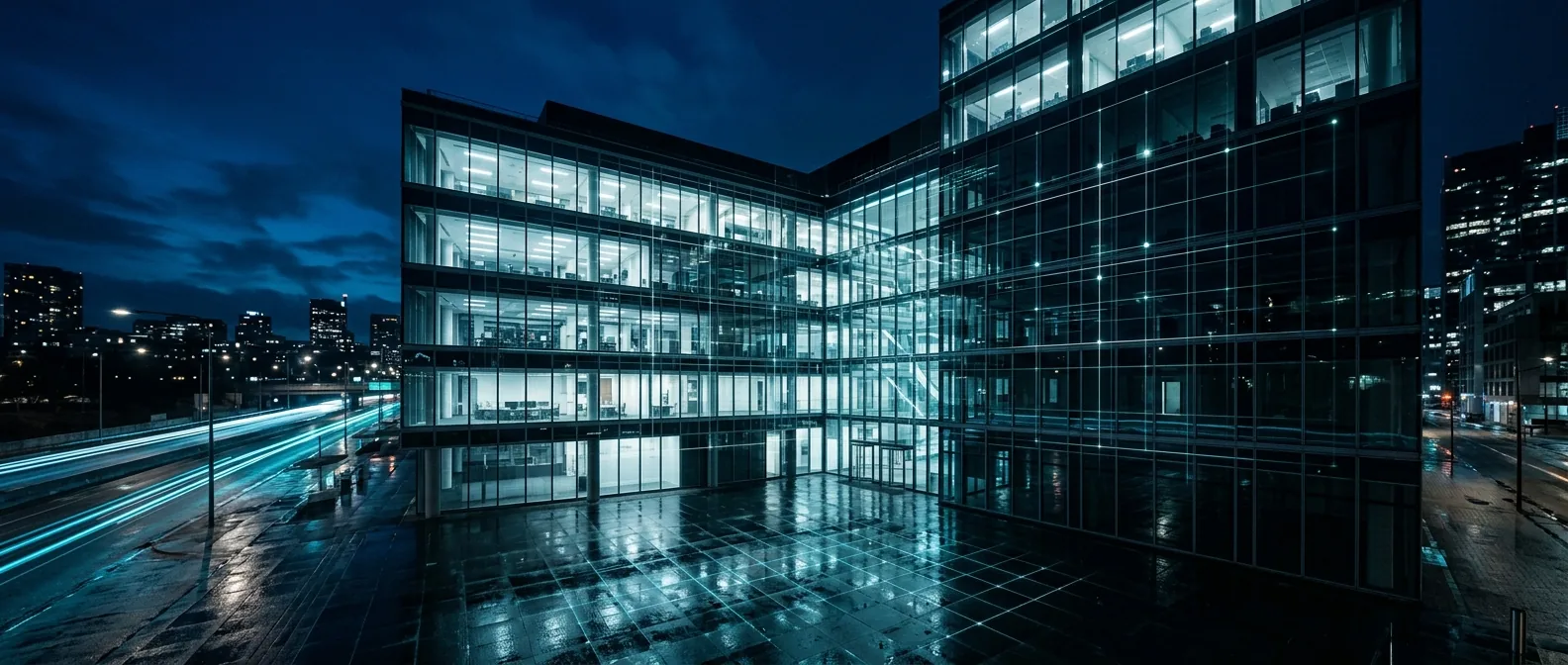Fassade eines Bürogebäudes im Bestand